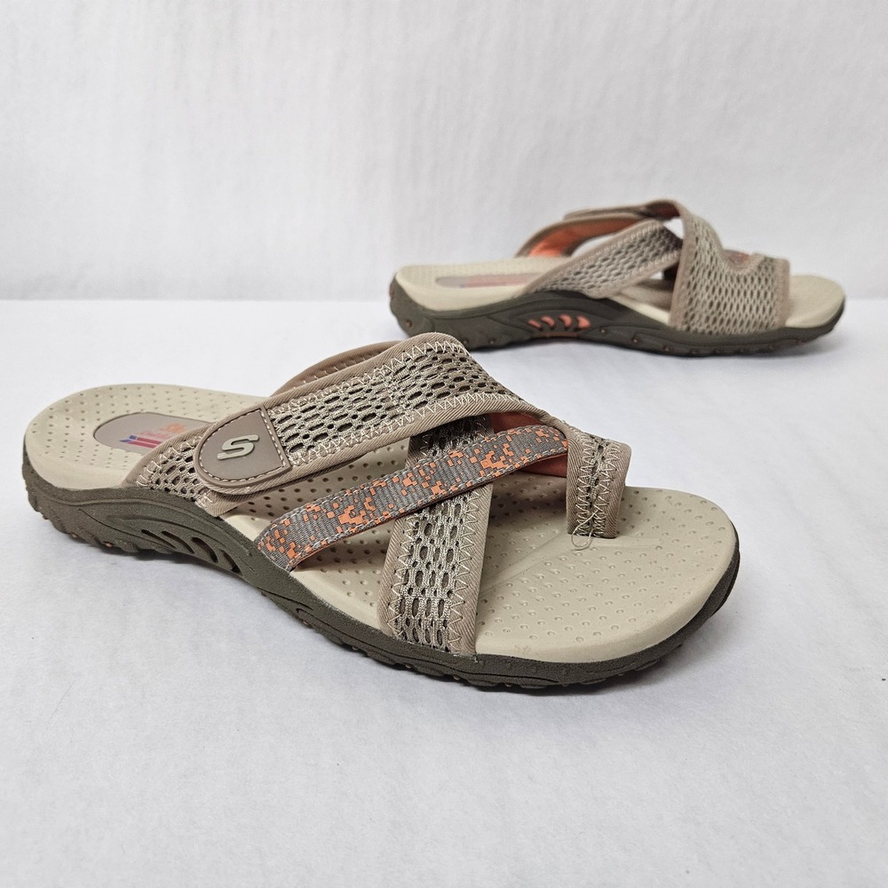 Skechers Reggae Splatter Slide Sandals 40822/TPE Taupe Orange Womens Size 7 - Picture 1 of 8
